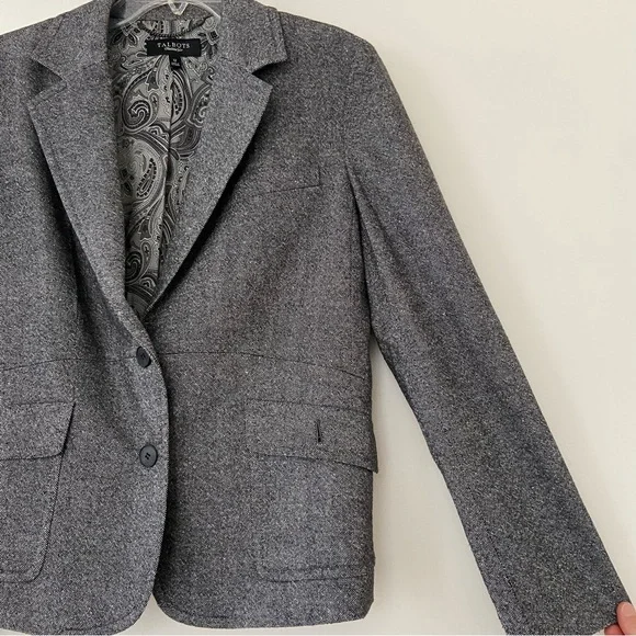 Talbots Blazer Womens 12 Gray Wool Blend Preppy Classic Careerwear Academia EUC - Picture 3 of 12